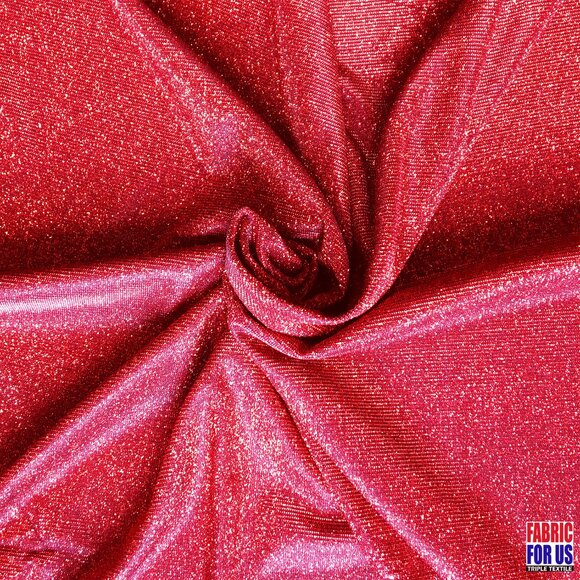 GLITTER Mechanical Stretch Polyester Fabric in Blush, Royal and Wine Colors 57"/ - Picture 3 of 4